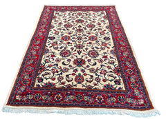 Authentic #7564 Persian Sarooq wool rug on cotton base with traditional floral patterns by AL-SHAHZADI HK LIMITED.