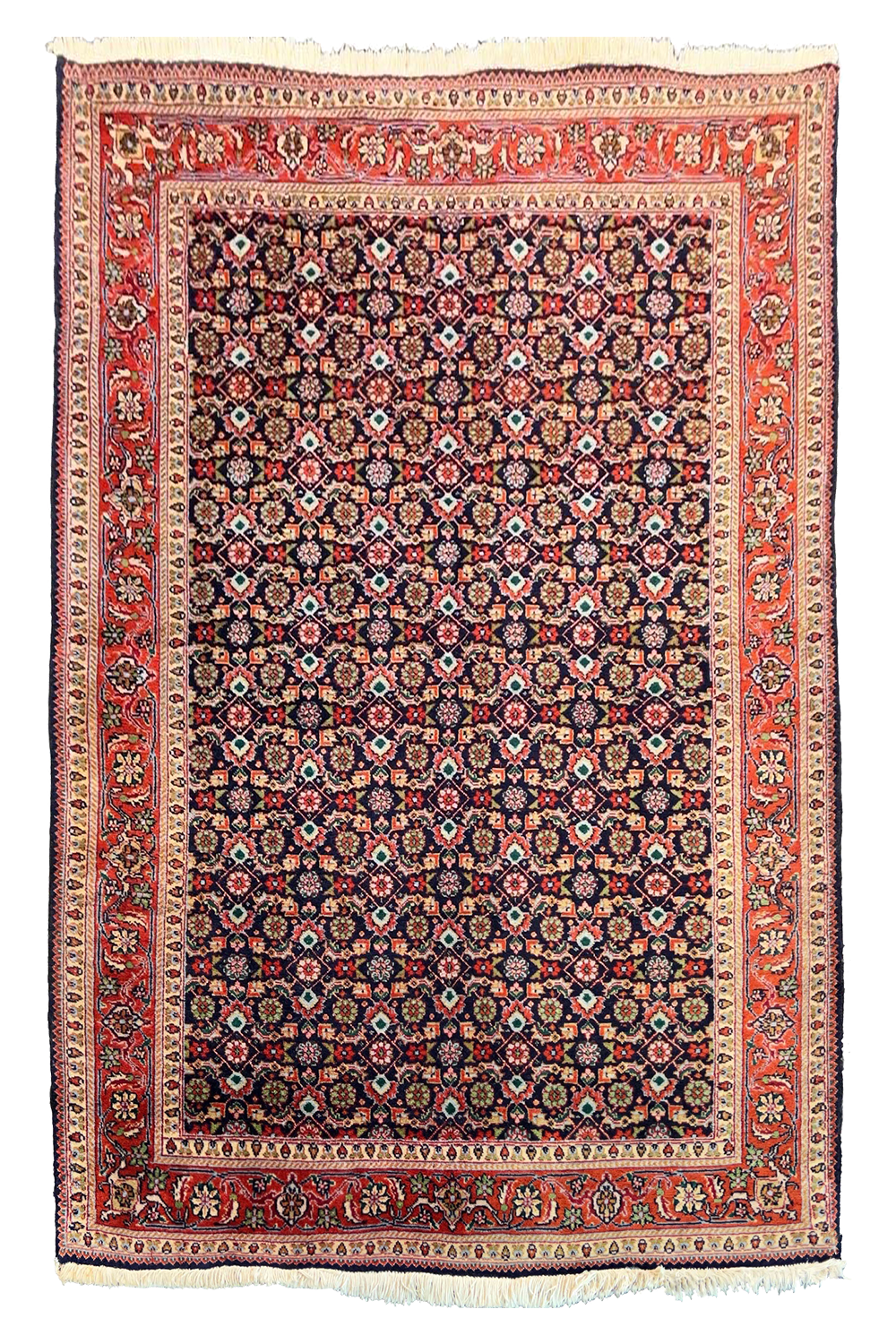 Authentic #7566 Persian Tabriz wool on cotton base rug with Mahi design by AL-SHAHZADI HK LIMITED.