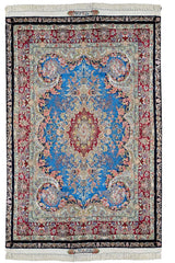 Exquisite #6950 Persian Tabriz rug by Abi Noenfer, premium wool on silk base with intricate floral details and masterful craftsmanship by AL-SHAHZADI HK LIMITED (6'6" x 4'9").