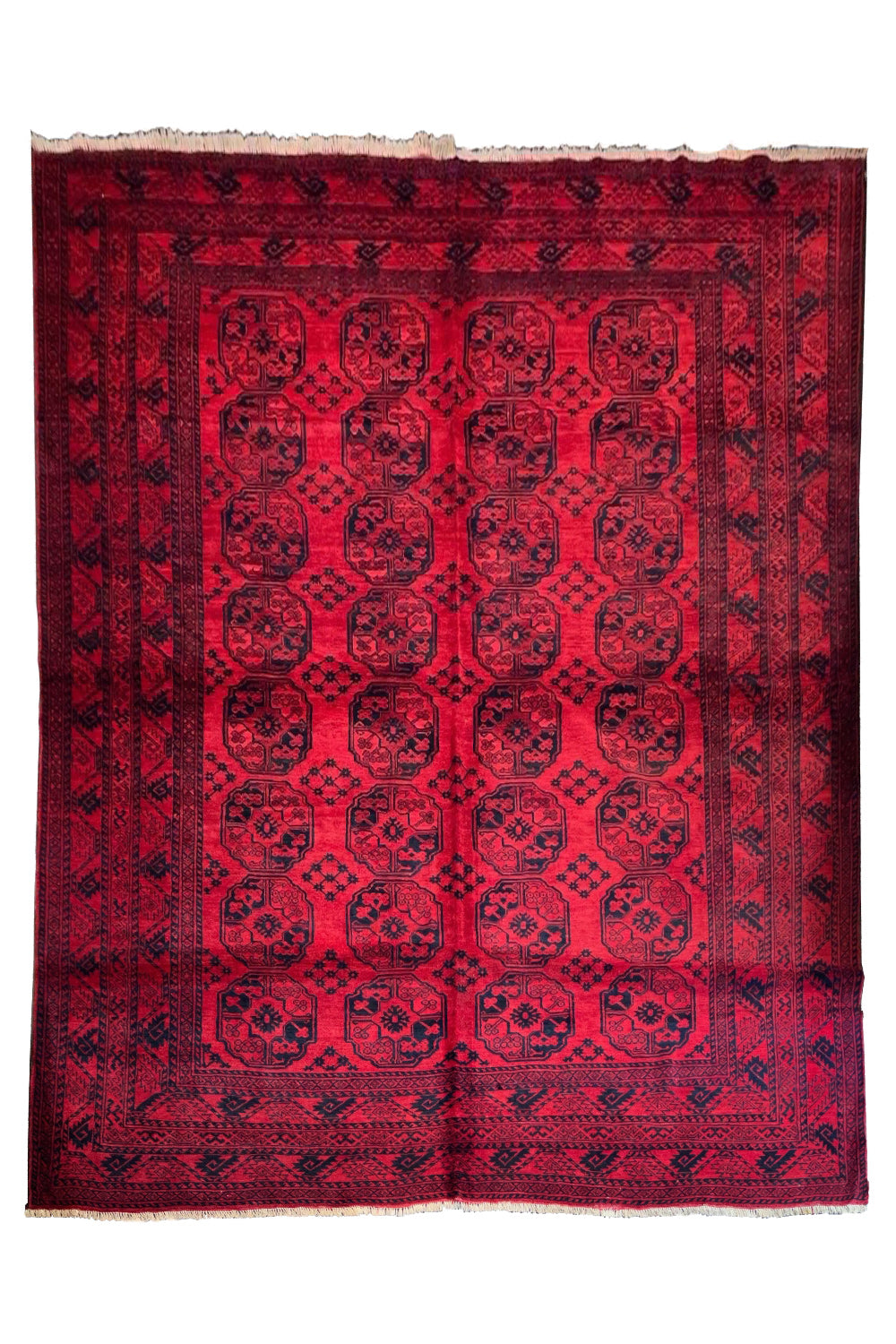 Authentic vintage Afghani Feelpah design rug with classic elephant foot motifs - #2771 from AL-SHAHZADI HK LIMITED.