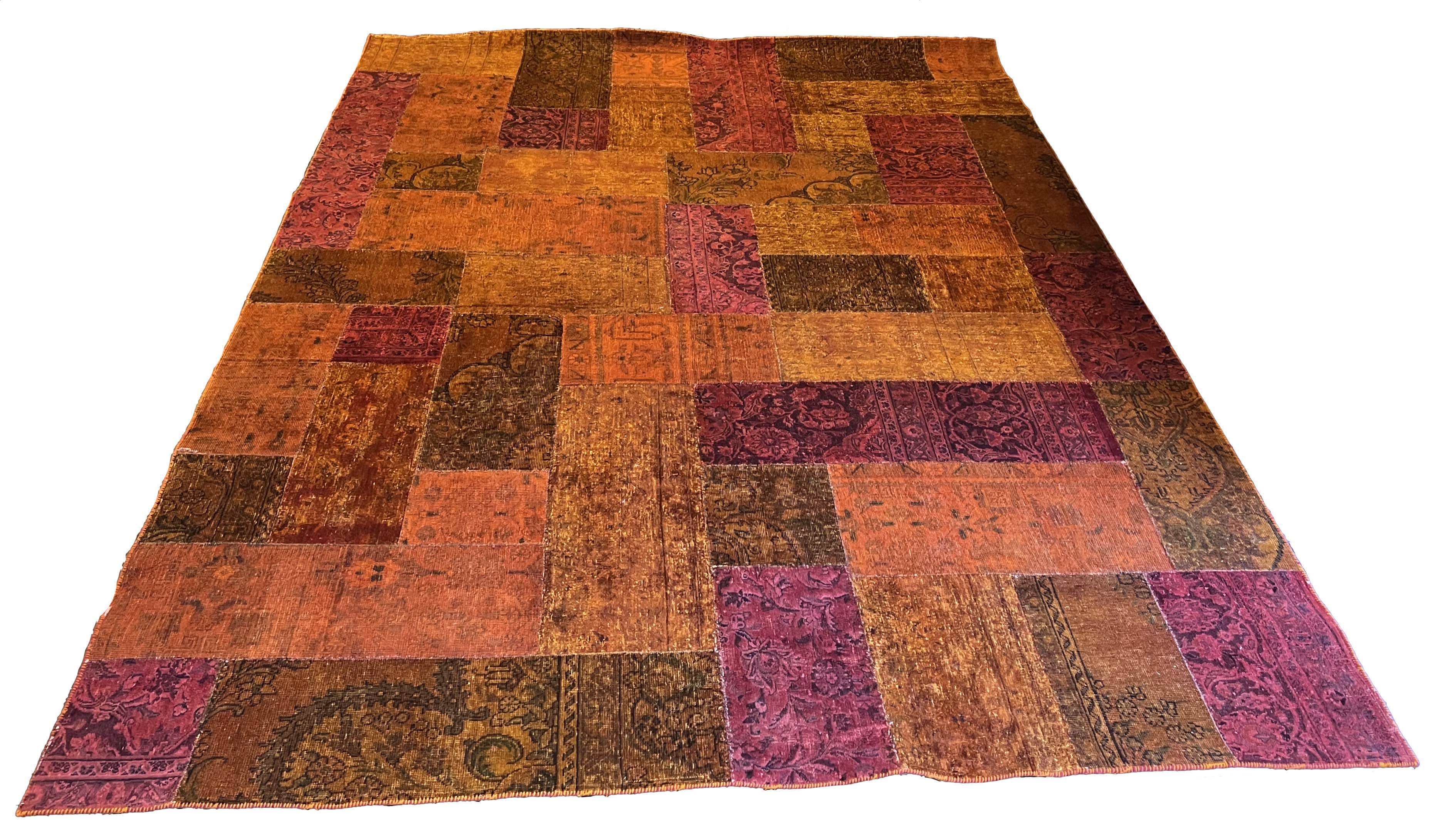 Artistic Vintage Afghani & Persian Patchwork Rug featuring a blend of traditional motifs - #5298.