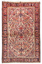 Vintage hand-knotted Afshar rug in 100% wool on a cotton base featuring a dense all-over floral rose pattern - #7552.