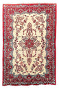 Vintage hand-knotted Kashan rug in 100% wool on a cotton base featuring a central medallion and ivory floral field - #7232.