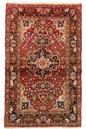 Authentic #7525 vintage Persian Bakhtiar wool on cotton base rug with central medallion and floral corners by AL-SHAHZADI HK LIMITED.