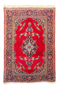 Authentic #7549 vintage Persian Kashan wool on cotton base rug with royal medallion patterns by AL-SHAHZADI HK LIMITED.