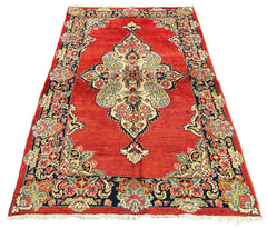 Authentic #7563 vintage Persian Kashan wool on cotton base rug by AL-SHAHZADI HK LIMITED.