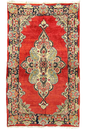 Authentic #7563 vintage Persian Kashan wool on cotton base rug by AL-SHAHZADI HK LIMITED.