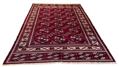 Authentic vintage Persian Yamoud rug in hand-knotted wool #232 for high-end interior design.