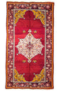 Exquisite vintage Turkish Herekke rug with antique ivory field and soft sage floral patterns in wool #2032.